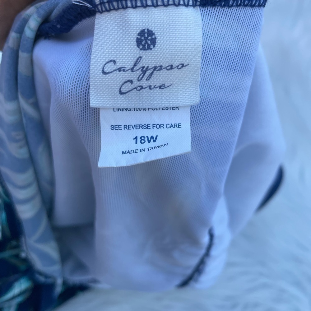 Calypso Cove one piece Swim Suit - size 18W- tropical print - Picture 5 of 8